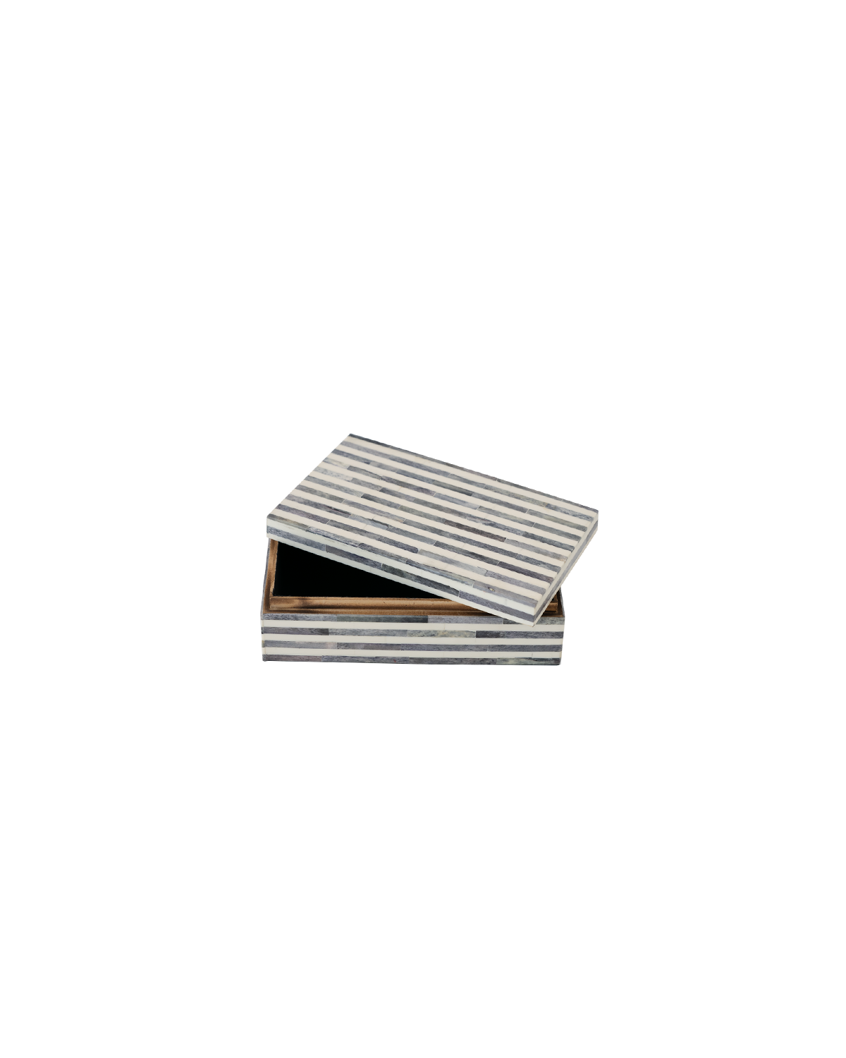 Caja decorativa de madera azul