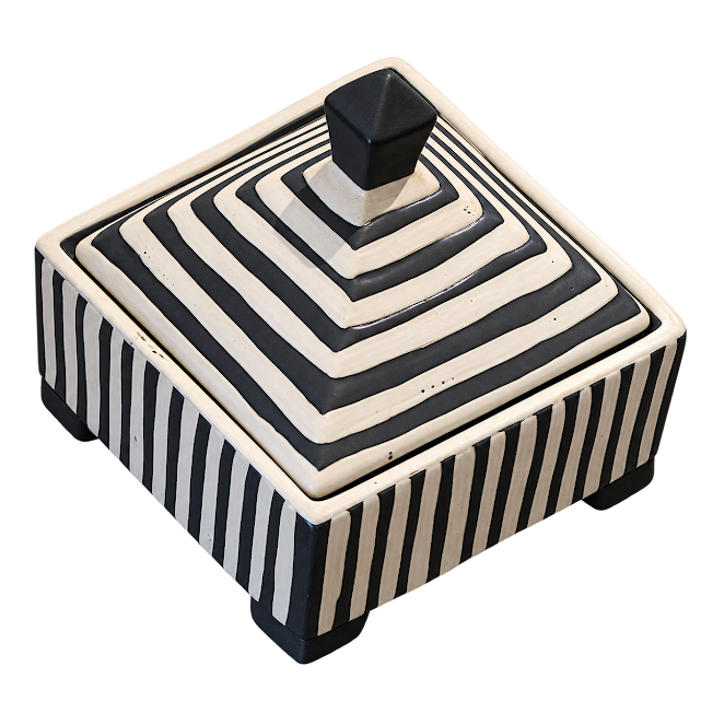CAJA DECORATIVA DE RAYAS PEQUEÑA